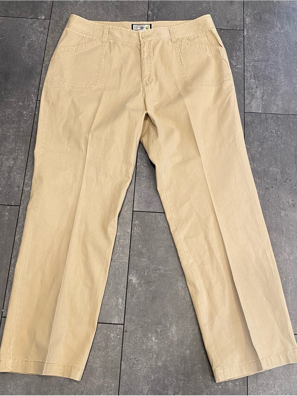 Caribbean Joe Petite 16P Tan Cotton Chino Pants